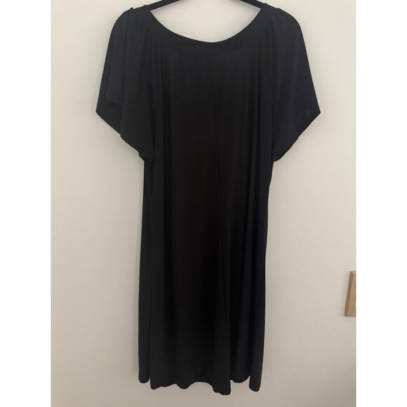 Flowy Embellished Black Jersey 2XL Dress with Rhinestone and Jewels Fairy Glam - Picture 2 of 14